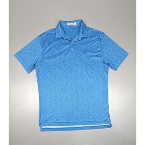 Peter Millar Golf Polo Shirt Mens Med. Blue Featherweight Kansas City Cocktails